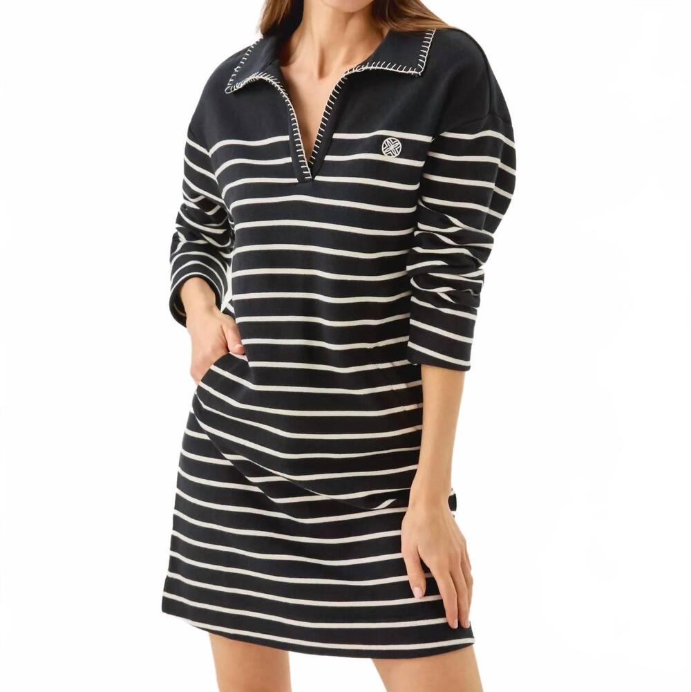 NEW LILLY PULITZER corvaya mini dress in noir legacy stripe